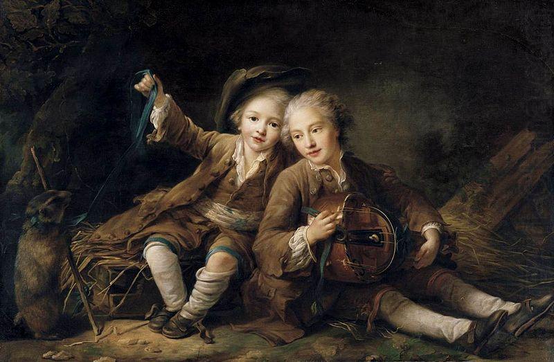 The Children of the Duc de Bouillon Dressed as Montagnards, Francois-Hubert Drouais